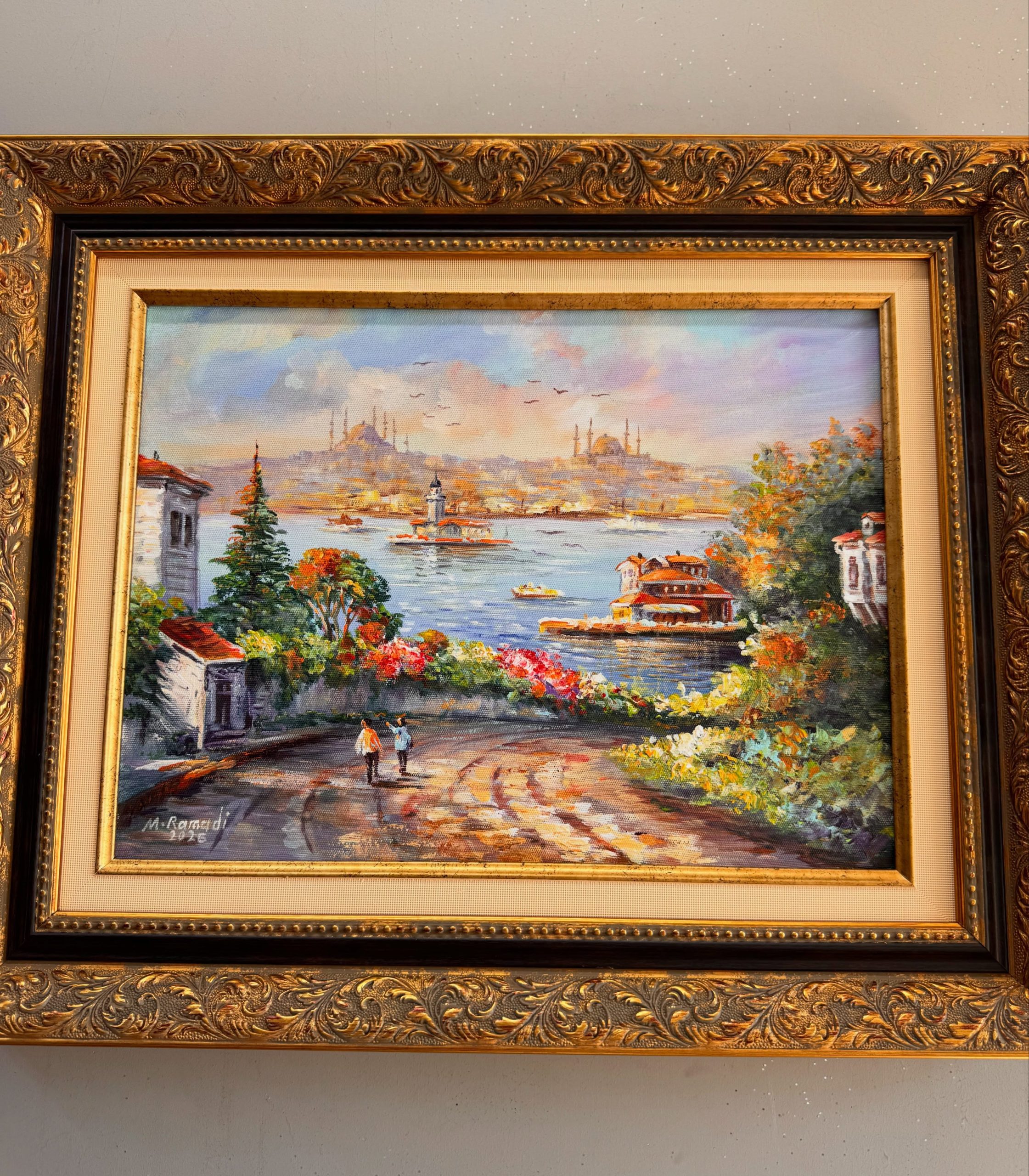 Boğaz'a Açılan Bahar Yağlı Boya Tablo - Görsel 3