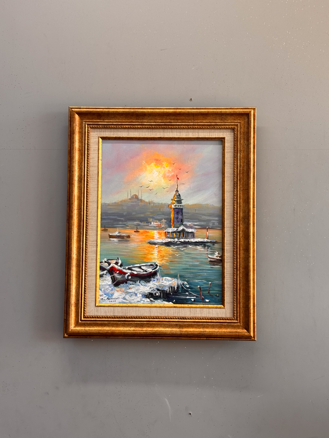 İstanbul Kız Kulesi Yağlı Boya Tablo