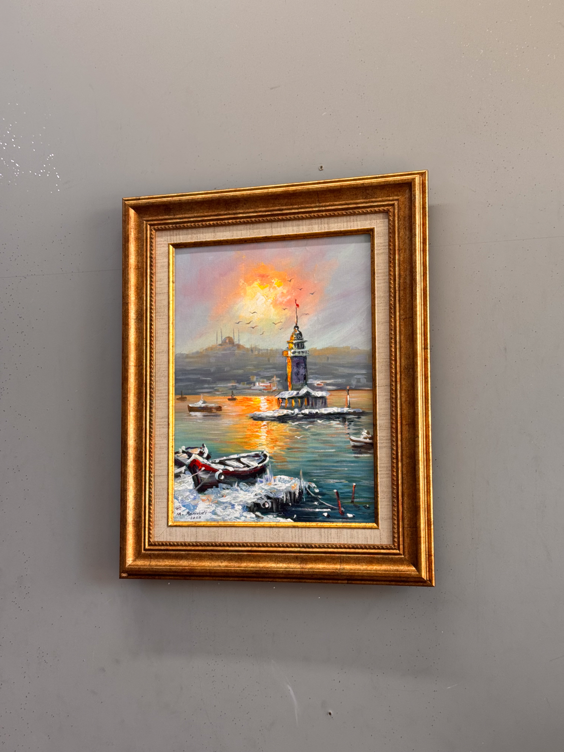 İstanbul Kız Kulesi Yağlı Boya Tablo - Görsel 2